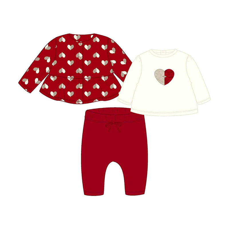 2785 Mayoral 3 Piece Heart Print Legging Set-littlevips-littlevips