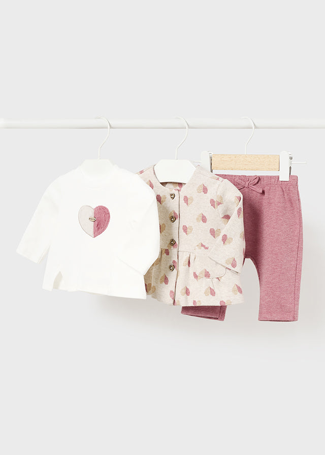 2785 Mayoral 3 Piece Heart Print Legging Set-littlevips-littlevips