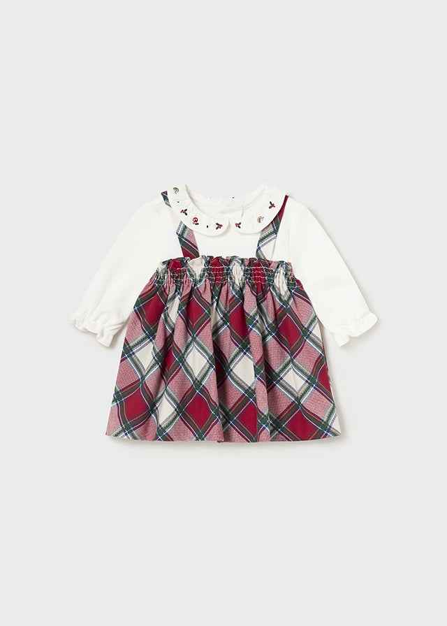 2801 Mayoral Plaid Checked Pinafore Dress-littlevips-littlevips