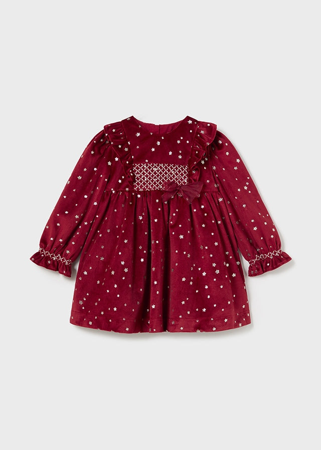 2904 Mayoral Velour Star Dress-littlevips-littlevips