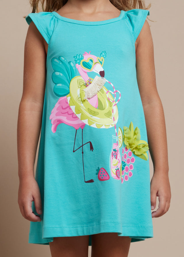 3944 Mayoral Fun Flamingo Jungle Dress-littlevips-littlevips