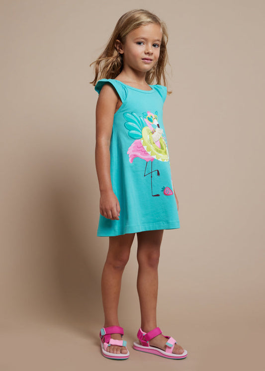 3944 Mayoral Fun Flamingo Jungle Dress-littlevips-littlevips