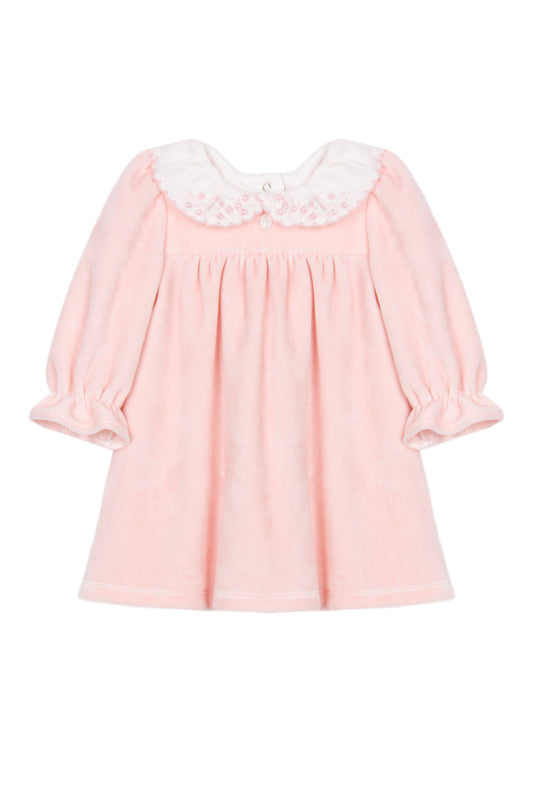 33030 Patachou Velour Flower Collar Dress