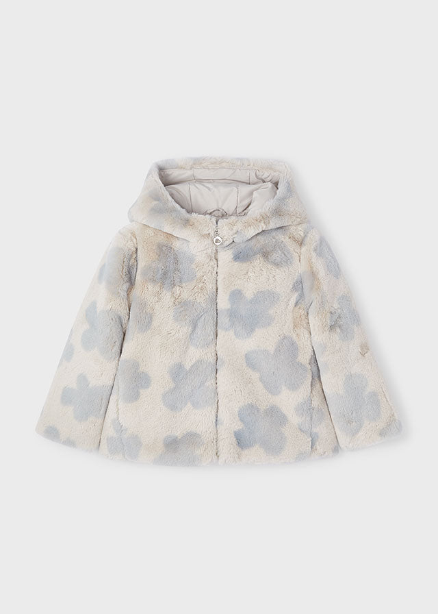 4486 Mayoral Faux Fur Leaf Print Coat-littlevips-littlevips