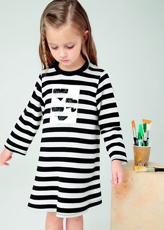 4929 Mayoral Striped Easy Wear Dress-littlevips-littlevips