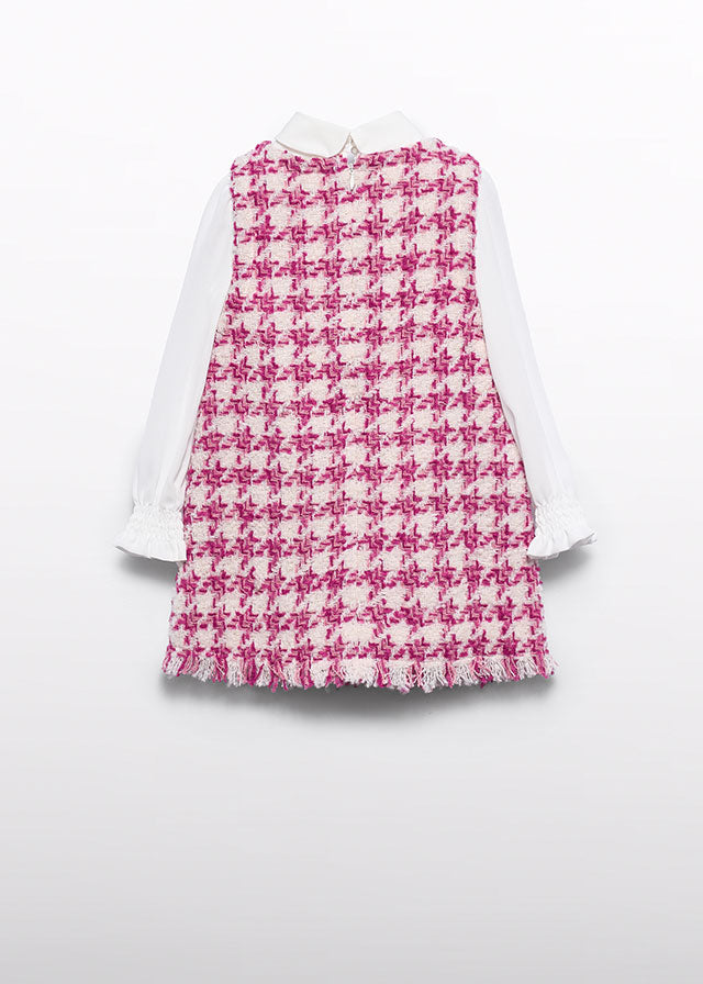 5527 Abel & Lula Dog Tooth Check Pinafore Dress-littlevips-littlevips