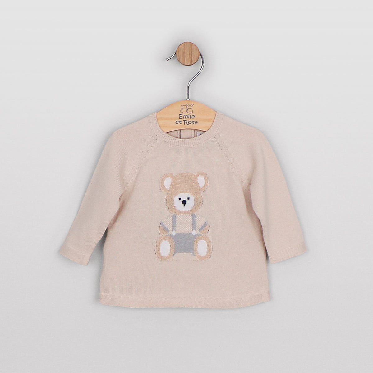 6520 Emile et Rose Knitted Teddy Bear Set with Hat