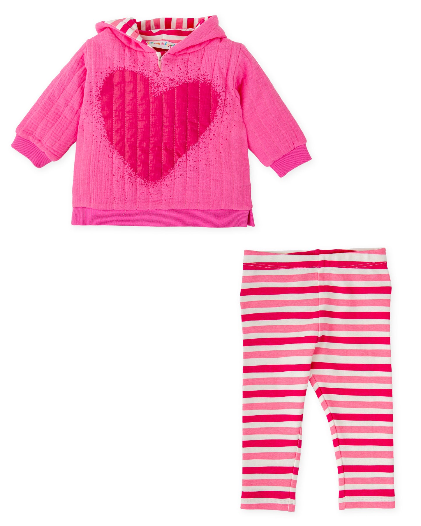 8727 Agatha Ruiz de la Prada Striped Legging  and Heart Hoodie Set