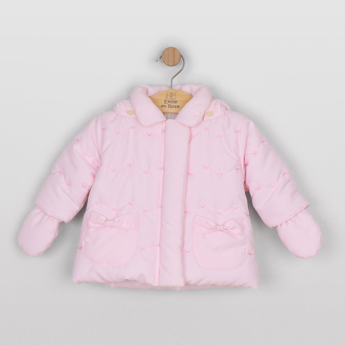 9327 Emile et Rose Quilted Jacket with Mittens - Carly