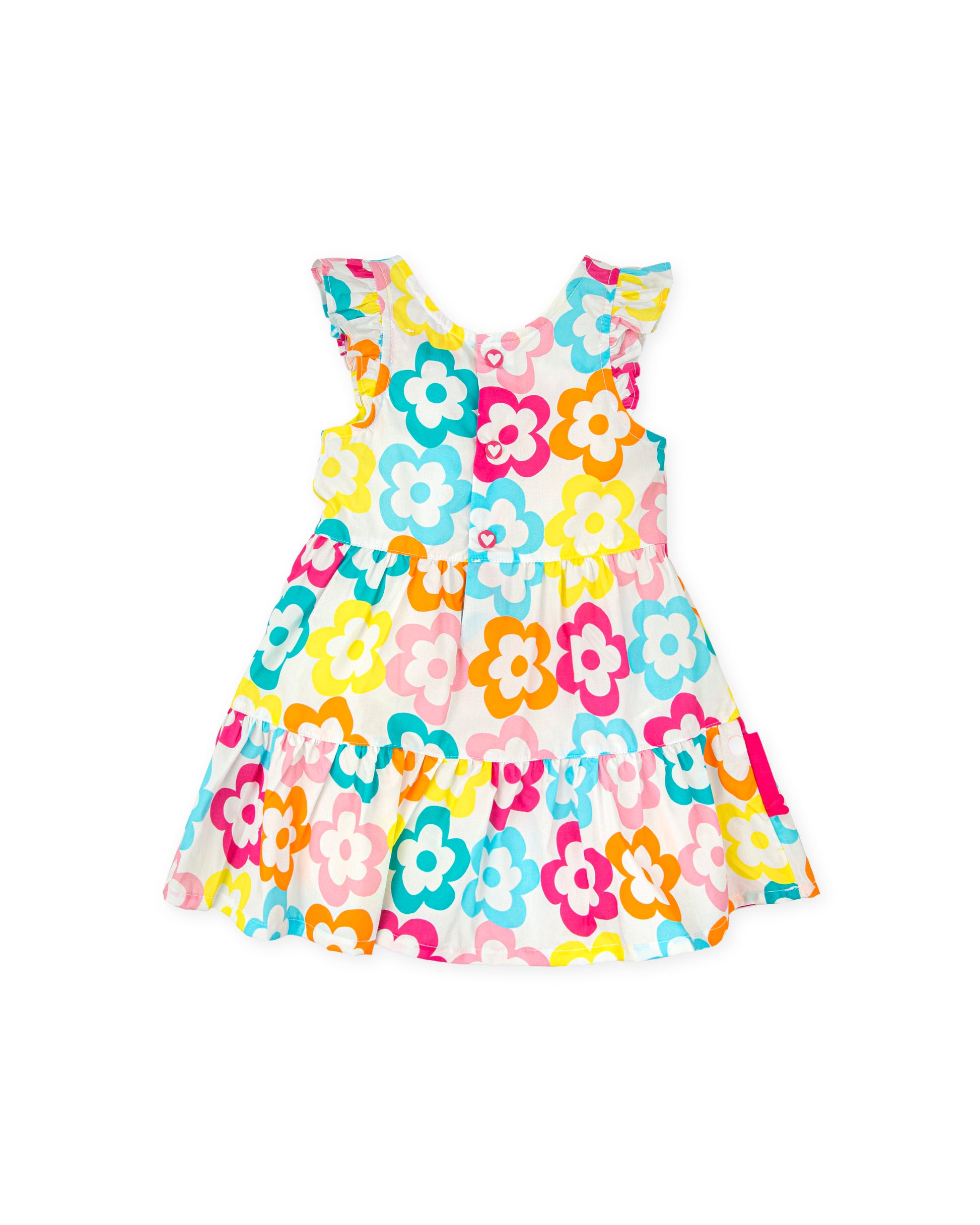 Colorful floral dress on a white background