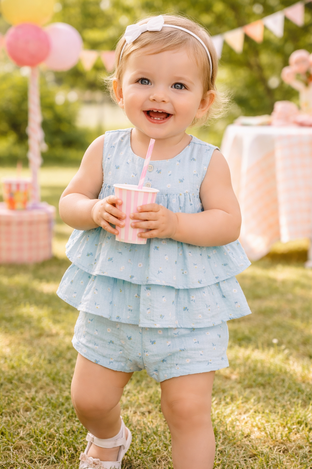 2718 Tutto Piccolo Ruffle Floral Print 2 Piece