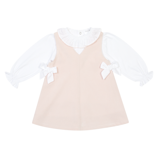 Deolinda 2 Piece Pinafore Set | Baby Girl Pink Outfit | Little VIPS 126634