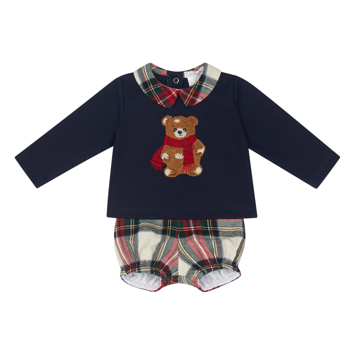 26641 Deolinda Teddy Bear Tartan Bloomers Set | Little VIPS