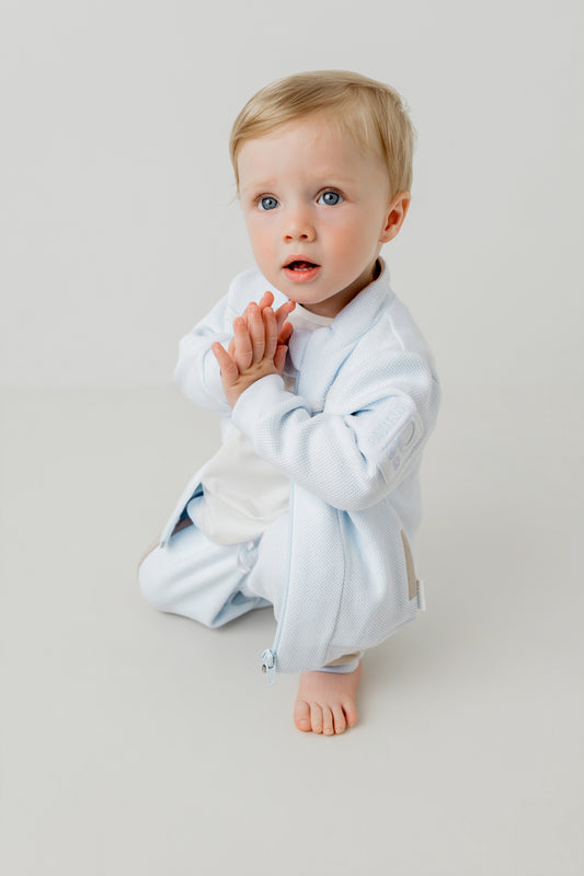 Pastels & Co.  Philip 3 Piece Stripe Zip Up Jogging Suit 1006A | Boys Designer Outfit