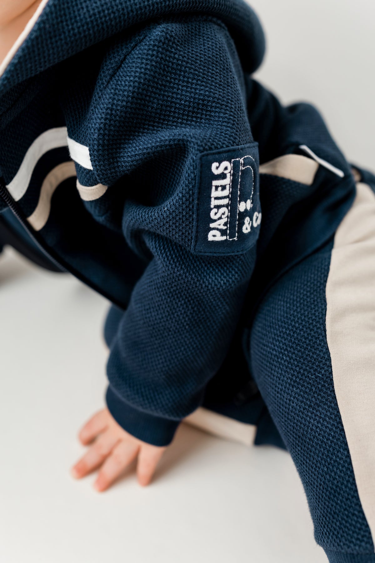 Pastels & Co.  Philip 3 Piece Stripe Zip Up Jogging Suit 1006A | Boys Designer Outfit