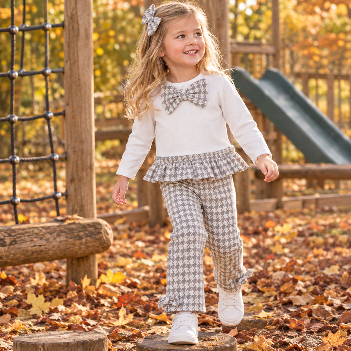 Pastels & Co. Ashley Dog Tooth Check Legging Set 2002V