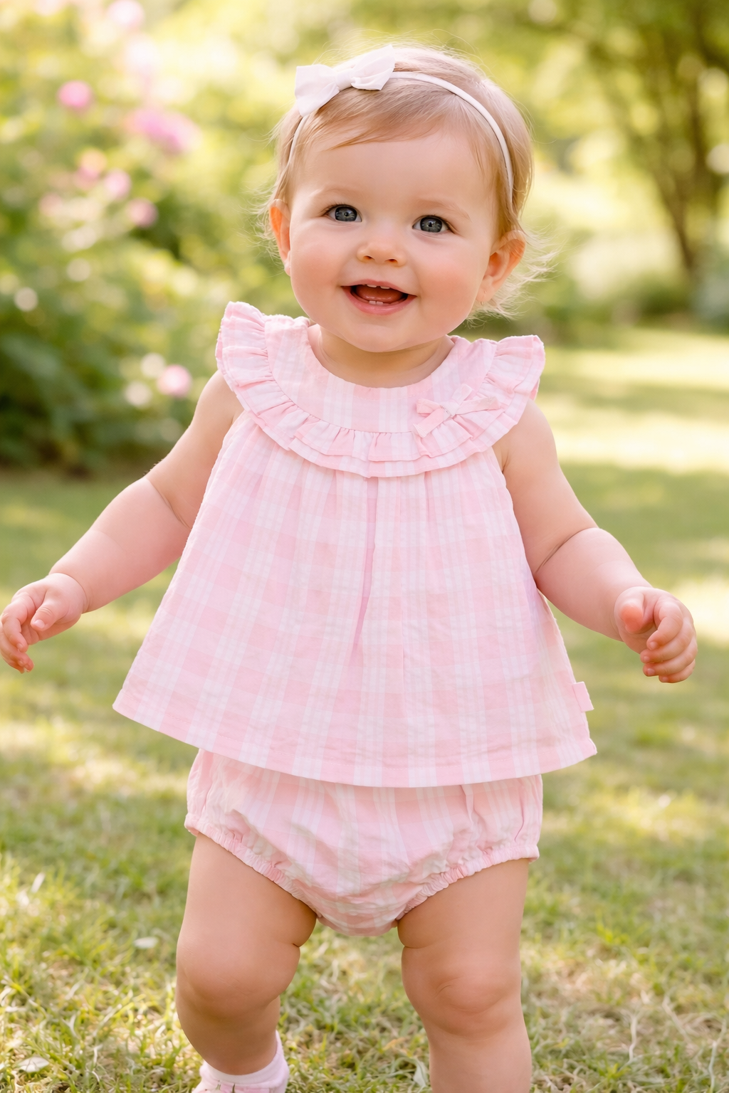 2283 Tutto Piccolo Gingham Print Dress Set