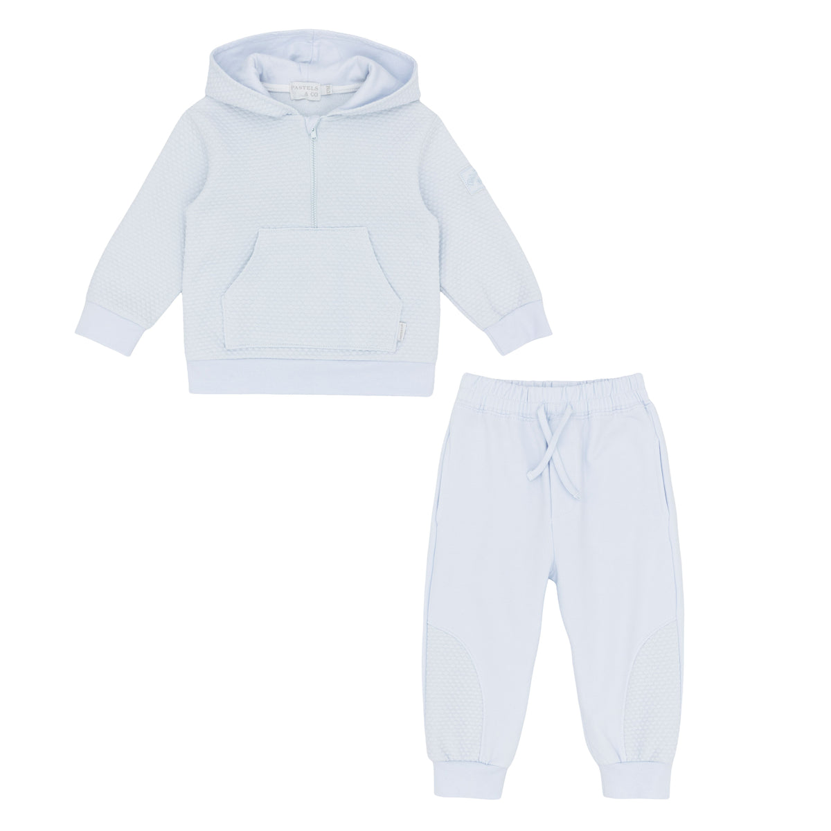 Pastels Arran Boys Textured Hooded Set 1004D | Designer 2 Piece Outfit