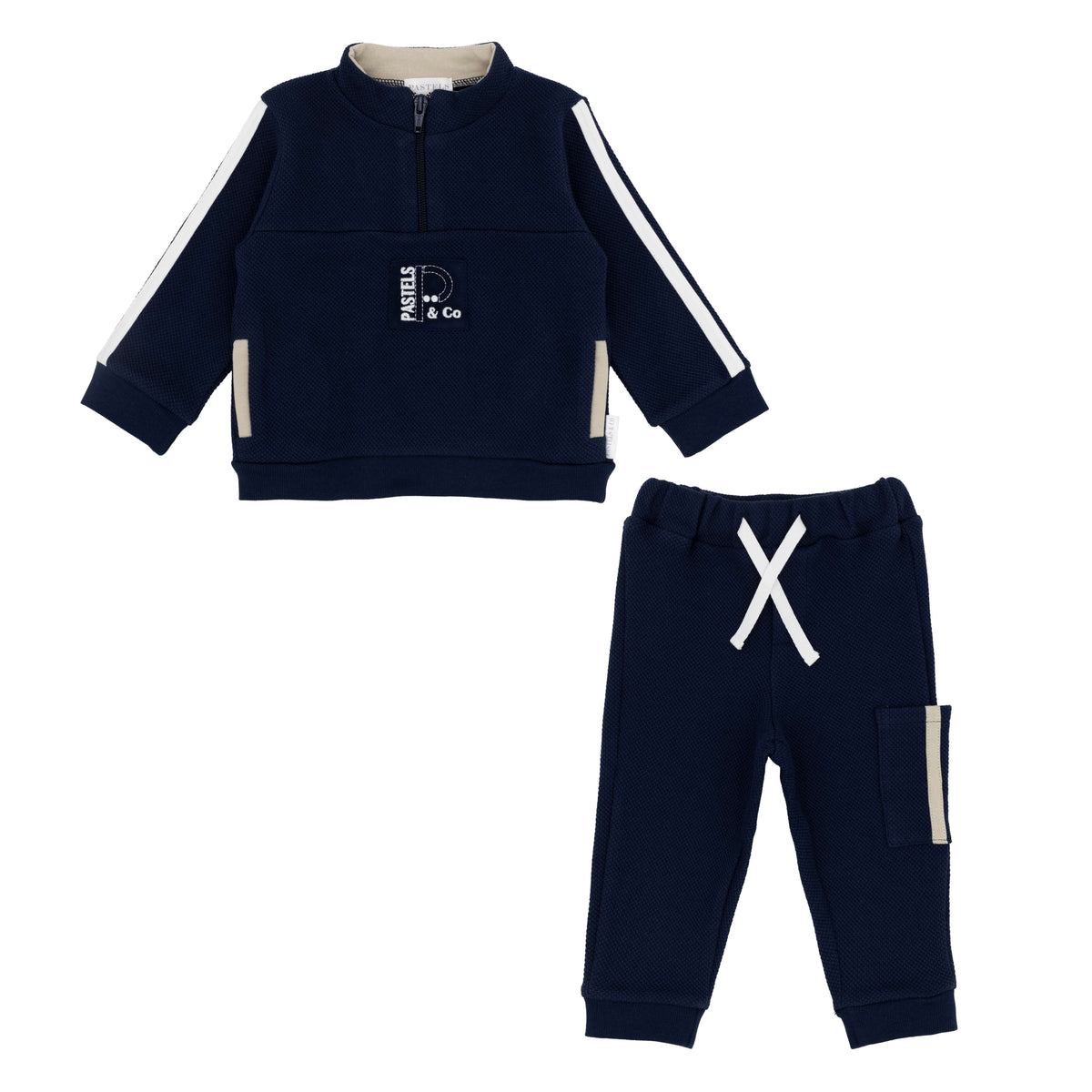 Pastels & Co. Eric Tracksuit Set Blue | Baby Boys 2 Piece Outfit 1006B
