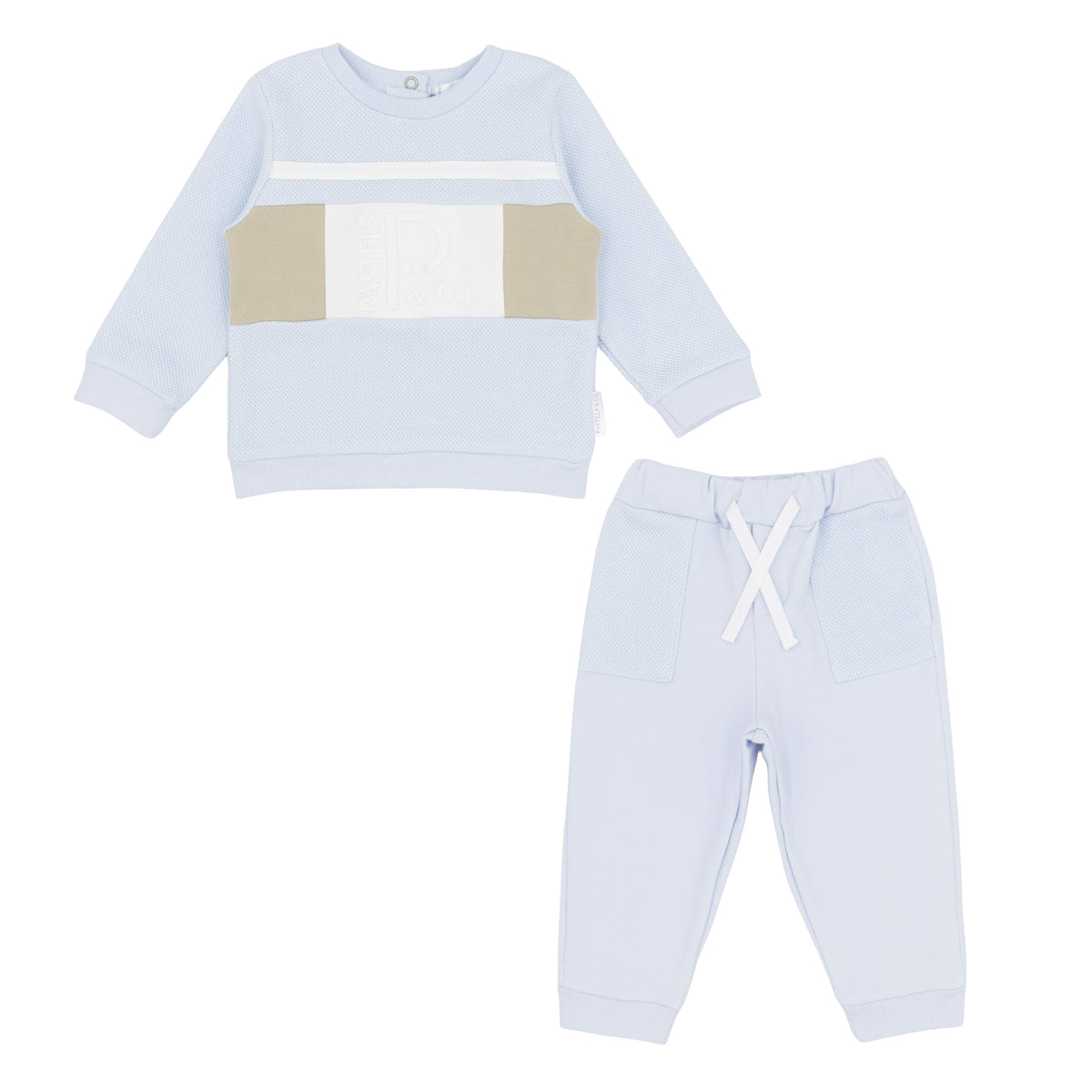 Pastels & Co. Panelled Tracksuit Set | Boys Blue & Navy Tracksuit Adam 1006D
