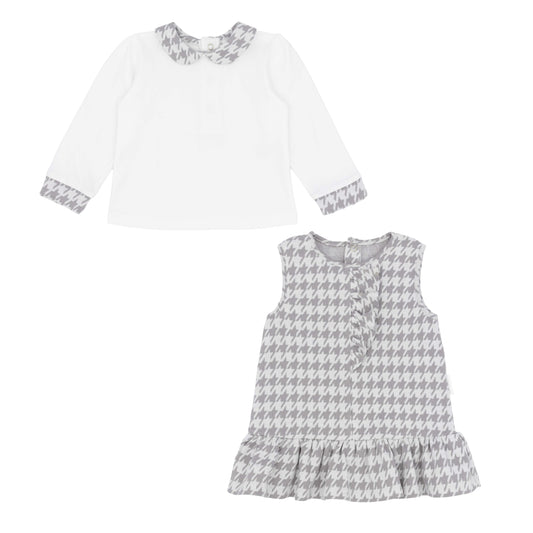 Pastels & Co. Carrie Dog Tooth Check Pinafore Set 2002A