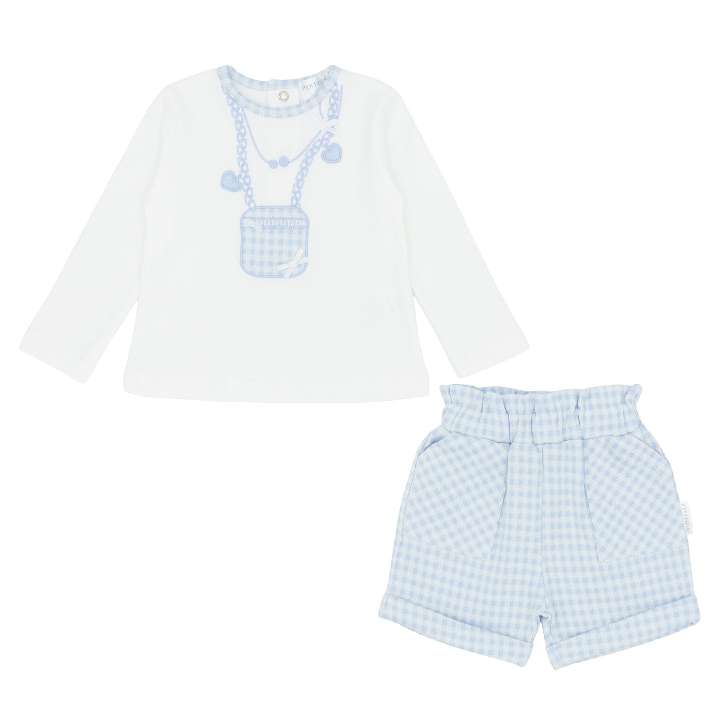 1.PA311A Pastels Afador 2 Piece Gingham Shorts Set