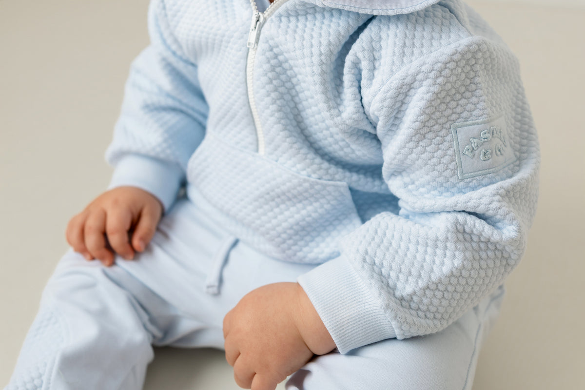 Pastels Arran Boys Textured Hooded Set 1004D | Designer 2 Piece Outfit