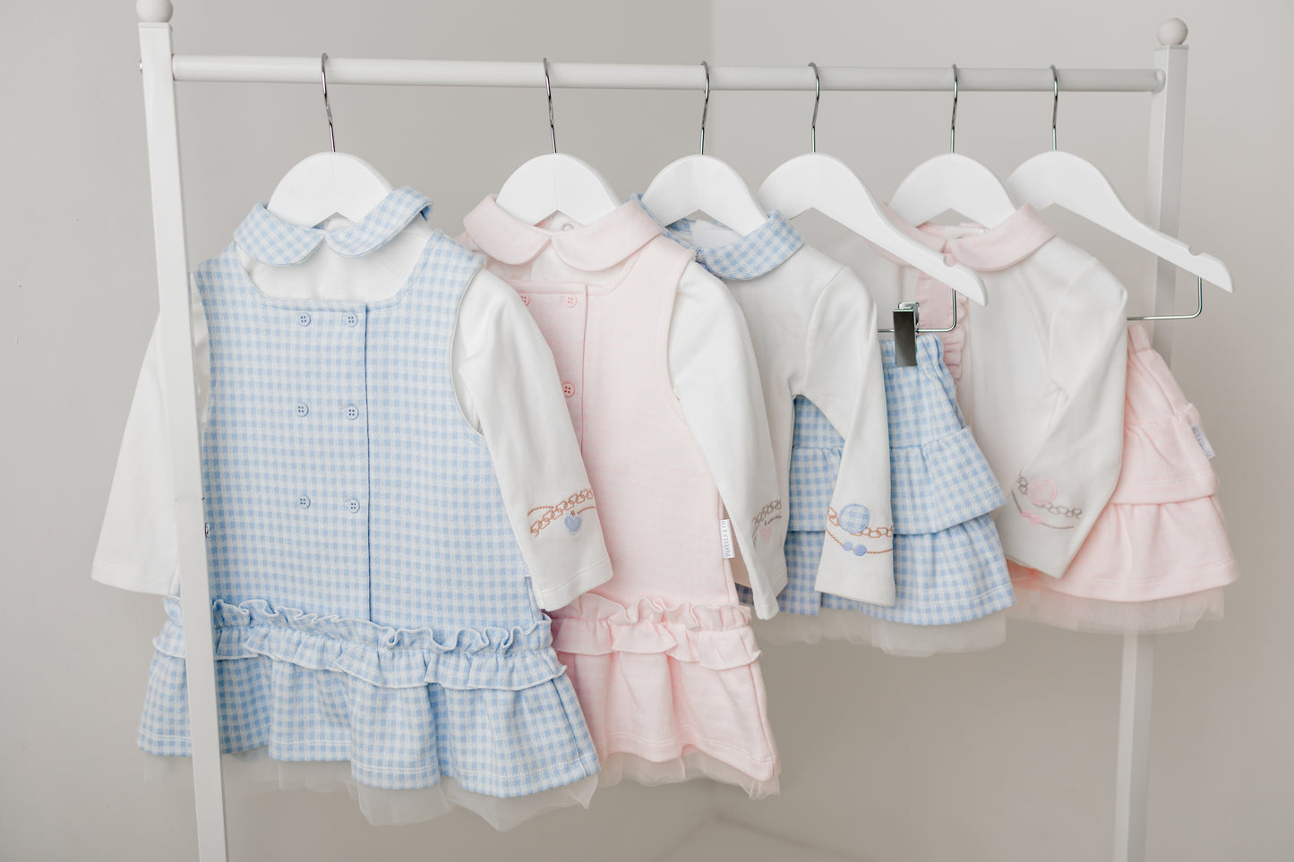 1.PA311F Pastels Cecilia Pinafore Dress with Blouse