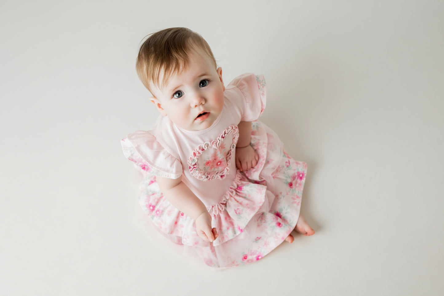 P050D Pastels Floral Heart Dress - Odette