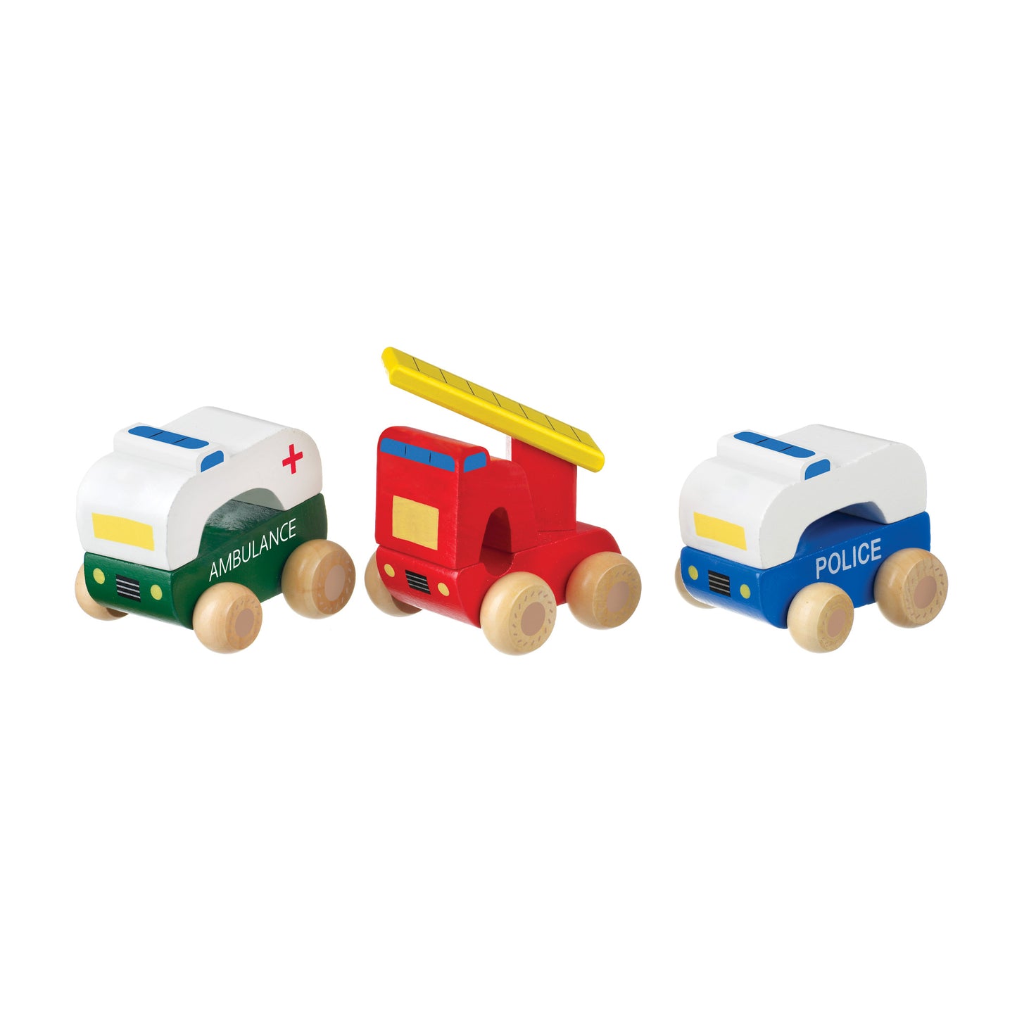 OTT7244 3 Wooden Emergency Vehicles