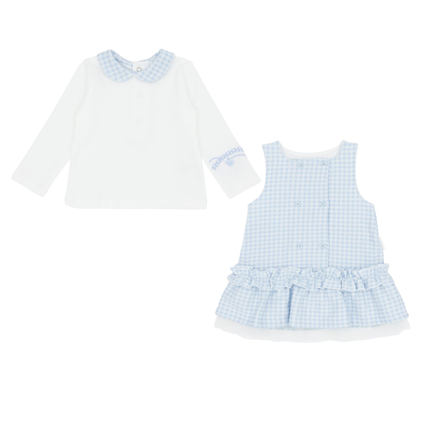 PA311F Pastels Cecilia Pinafore Dress with Blouse