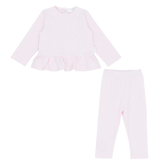 PA312D Pastels Clover Peplum Hem Legging Set