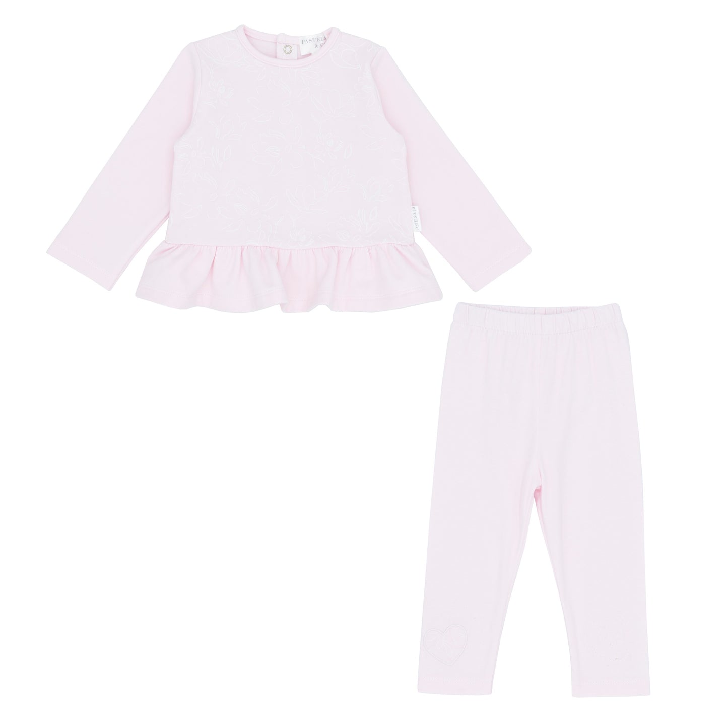 PA312D Pastels Clover Peplum Hem Legging Set