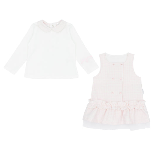 PA311F Pastels Cecilia Pinafore Dress with Blouse
